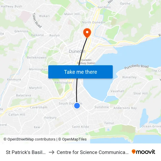 St Patrick's Basilica to Centre for Science Communication map