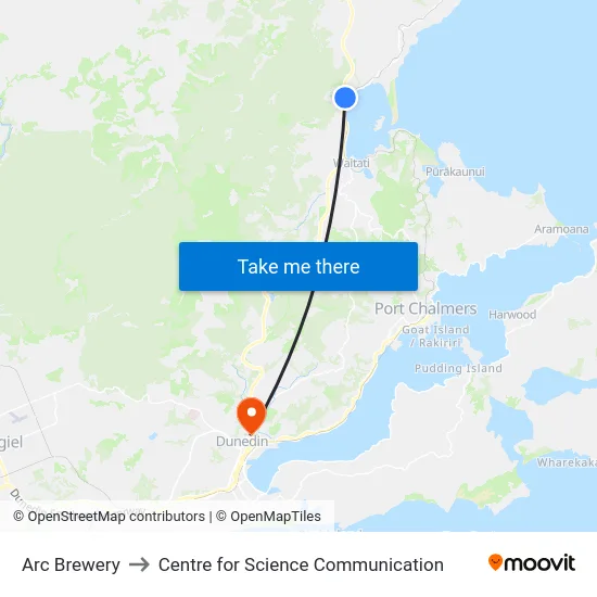Arc Brewery to Centre for Science Communication map