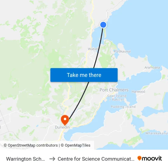 Warrington School to Centre for Science Communication map