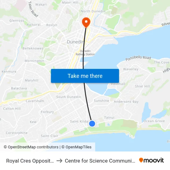 Royal Cres Opposite 71 to Centre for Science Communication map