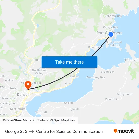 George St 3 to Centre for Science Communication map
