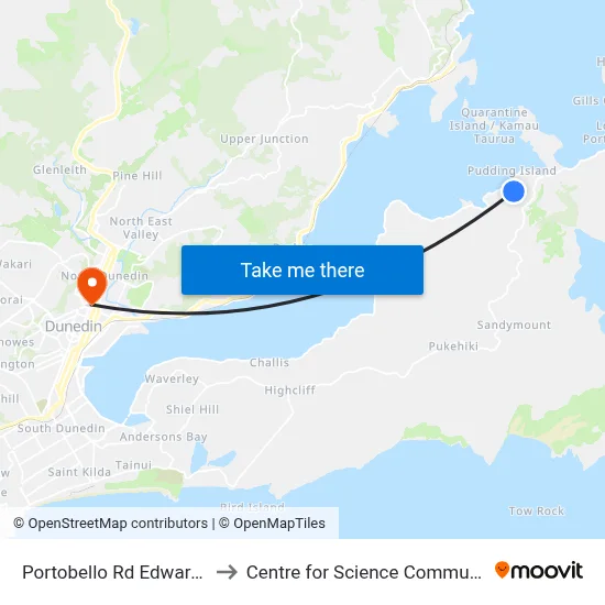 Portobello Rd Edwards Bay to Centre for Science Communication map
