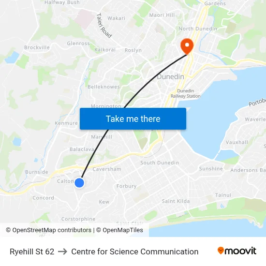 Ryehill St 62 to Centre for Science Communication map