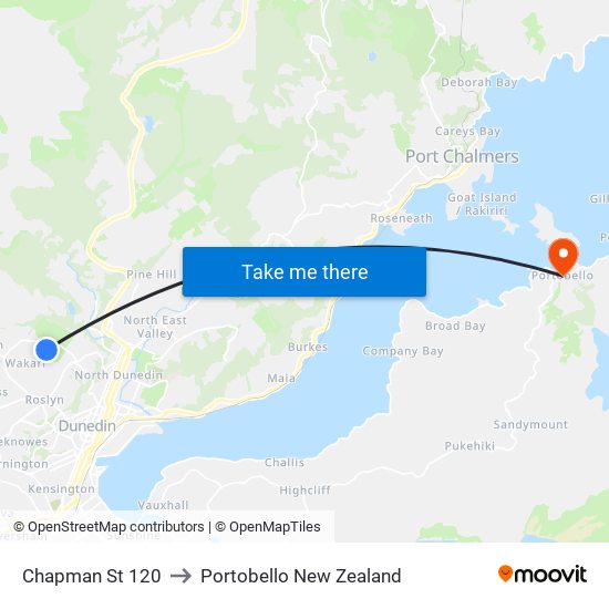 Chapman St 120 to Portobello New Zealand map