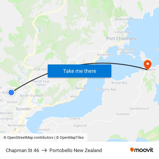 Chapman St 46 to Portobello New Zealand map