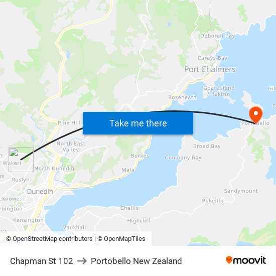 Chapman St 102 to Portobello New Zealand map