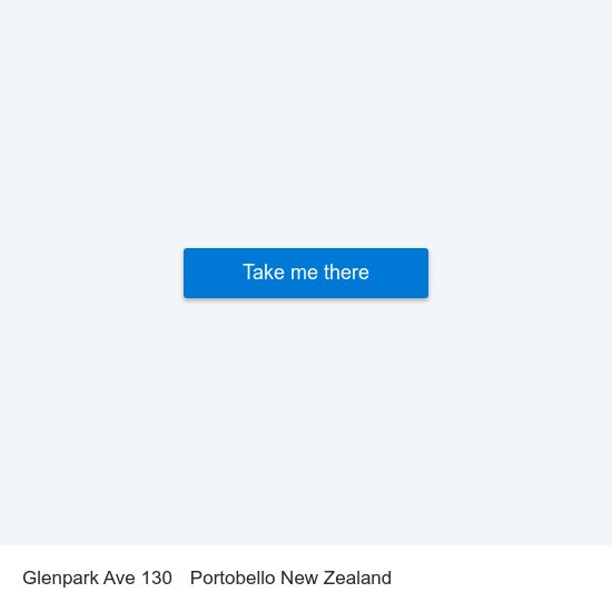 Glenpark Ave 130 to Portobello New Zealand map