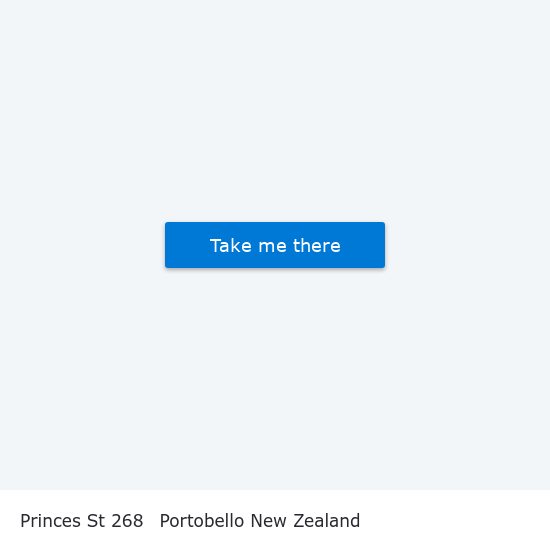 Princes St 268 to Portobello New Zealand map