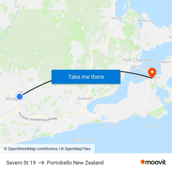 Severn St 19 to Portobello New Zealand map