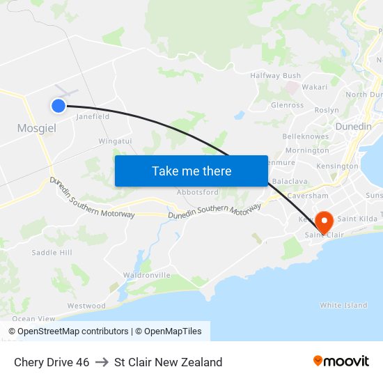 Chery Drive 46 to St Clair New Zealand map