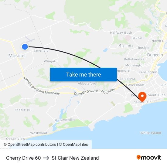 Cherry Drive 60 to St Clair New Zealand map