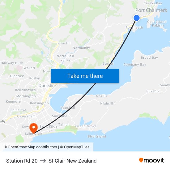 Station Rd 20 to St Clair New Zealand map