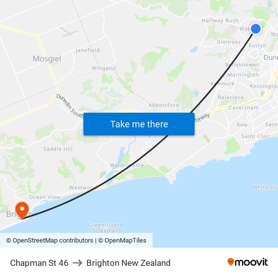 Chapman St 46 to Brighton New Zealand map