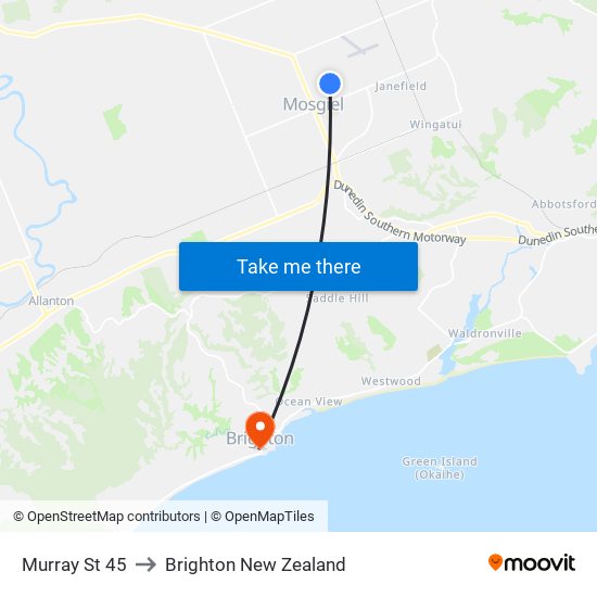 Murray St 45 to Brighton New Zealand map