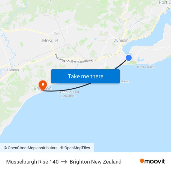 Musselburgh Rise 140 to Brighton New Zealand map