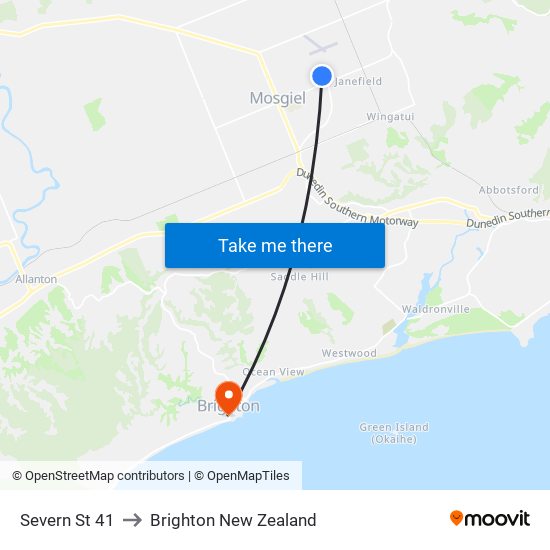 Severn St 41 to Brighton New Zealand map