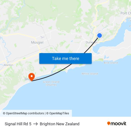 Signal Hill Rd 5 to Brighton New Zealand map