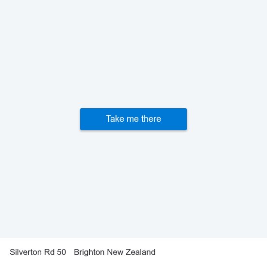 Silverton Rd 50 to Brighton New Zealand map