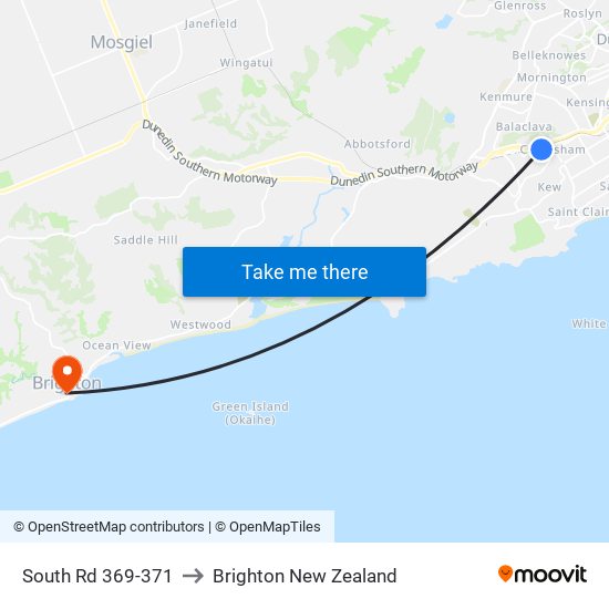 South Rd 369-371 to Brighton New Zealand map