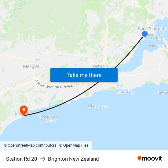 Station Rd 20 to Brighton New Zealand map