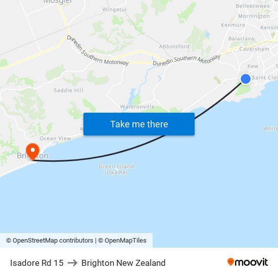 Isadore Rd 15 to Brighton New Zealand map