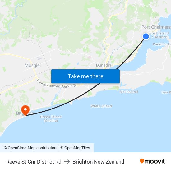 Reeve St Cnr District Rd to Brighton New Zealand map