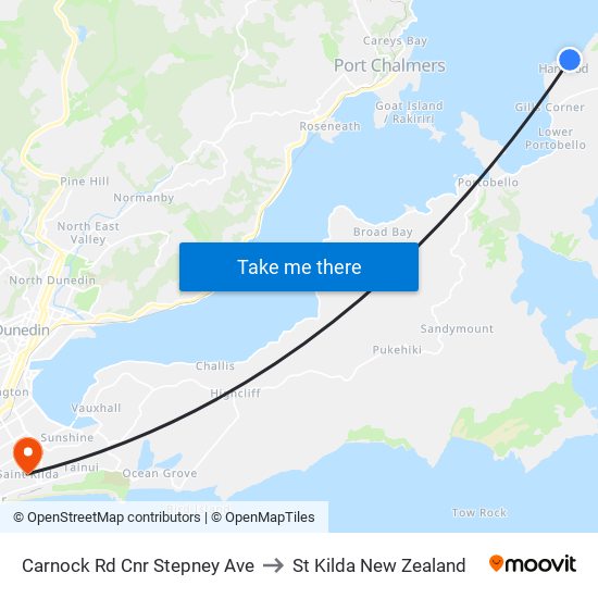 Carnock Rd Cnr Stepney Ave to St Kilda New Zealand map