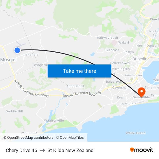 Chery Drive 46 to St Kilda New Zealand map