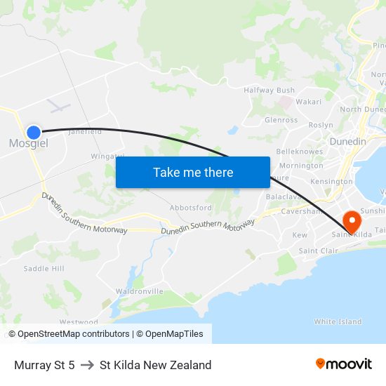 Murray St 5 to St Kilda New Zealand map