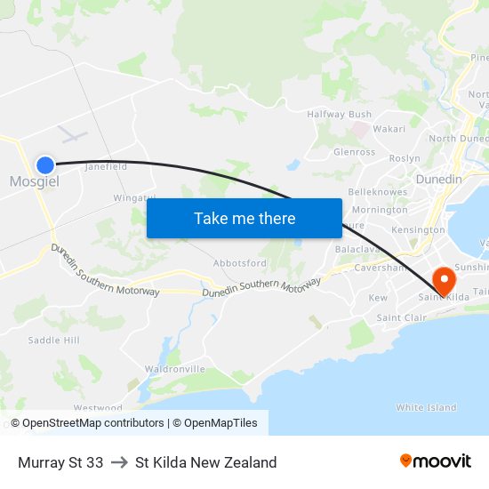 Murray St 33 to St Kilda New Zealand map