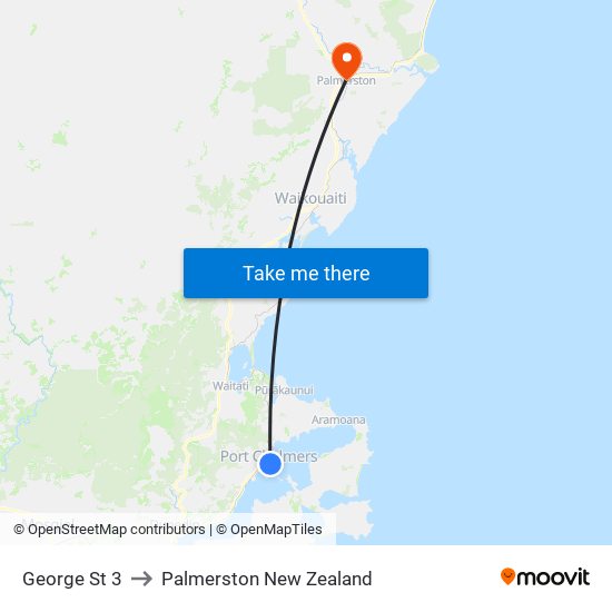 George St 3 to Palmerston New Zealand map