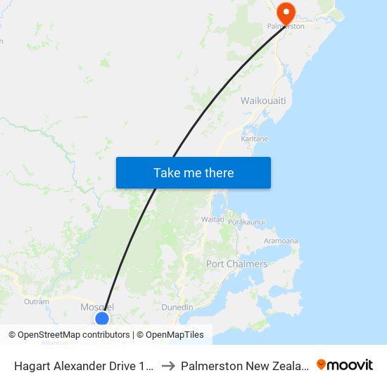 Hagart Alexander Drive 168 to Palmerston New Zealand map