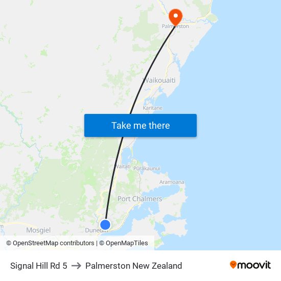 Signal Hill Rd 5 to Palmerston New Zealand map