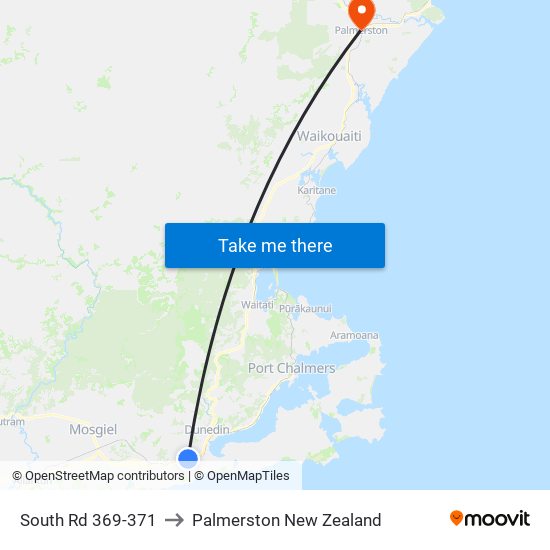South Rd 369-371 to Palmerston New Zealand map