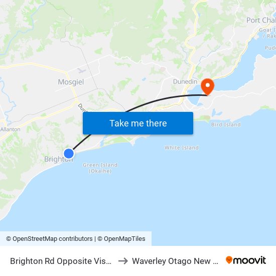 Brighton Rd Opposite Viscount Rd to Waverley Otago New Zealand map
