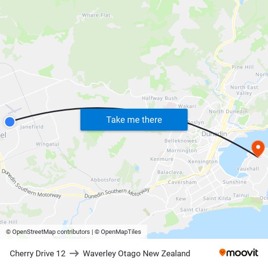 Cherry Drive 12 to Waverley Otago New Zealand map