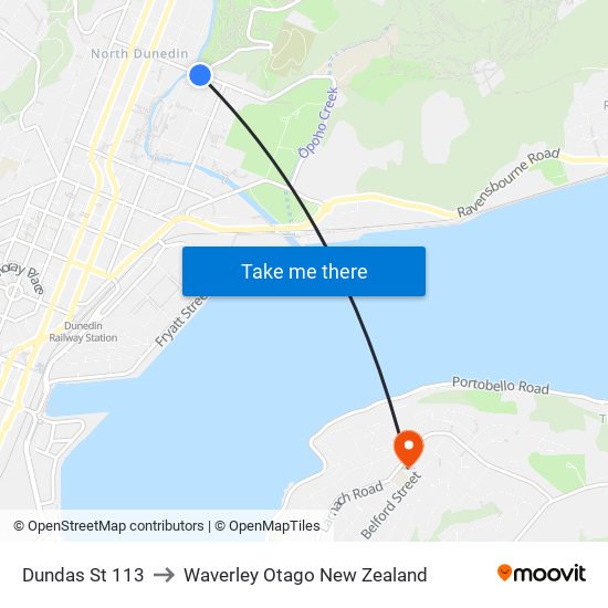 Dundas St 113 to Waverley Otago New Zealand map