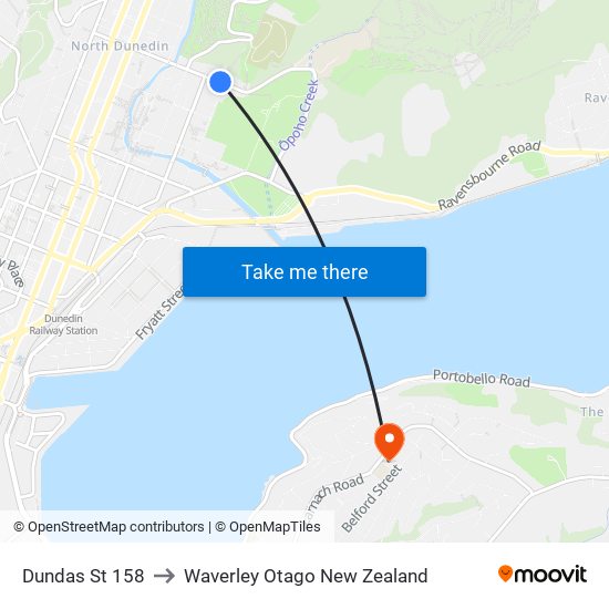 Dundas St 158 to Waverley Otago New Zealand map