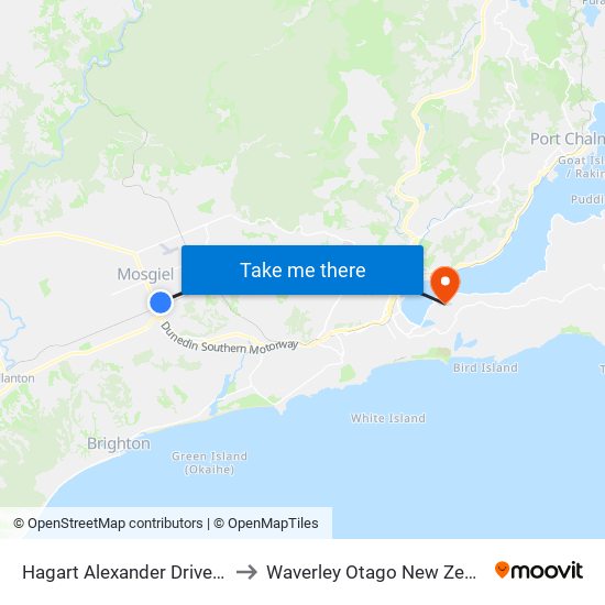 Hagart Alexander Drive 168 to Waverley Otago New Zealand map