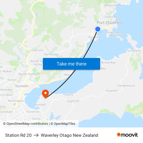 Station Rd 20 to Waverley Otago New Zealand map