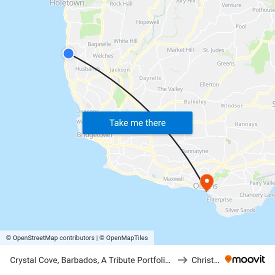 Crystal Cove, Barbados, A Tribute Portfolio All-Inclusive Resort, Saint James to Christ Church map
