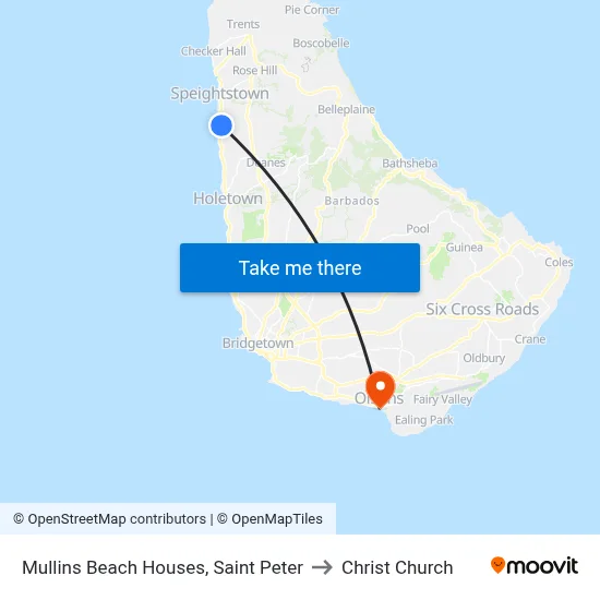 Mullins Beach Houses, Saint Peter to Christ Church map