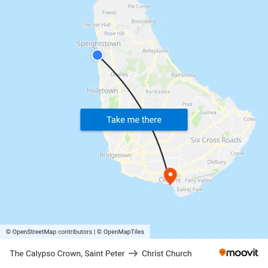 The Calypso Crown, Saint Peter to Christ Church map
