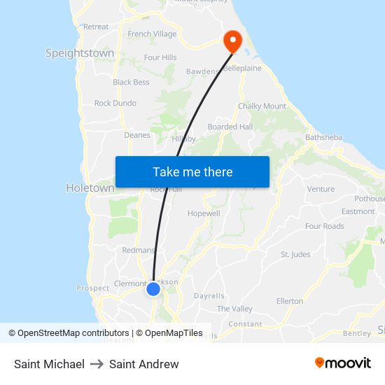 Saint Michael to Saint Andrew map