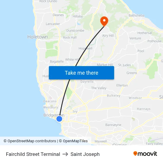Fairchild Street Terminal to Saint Joseph map