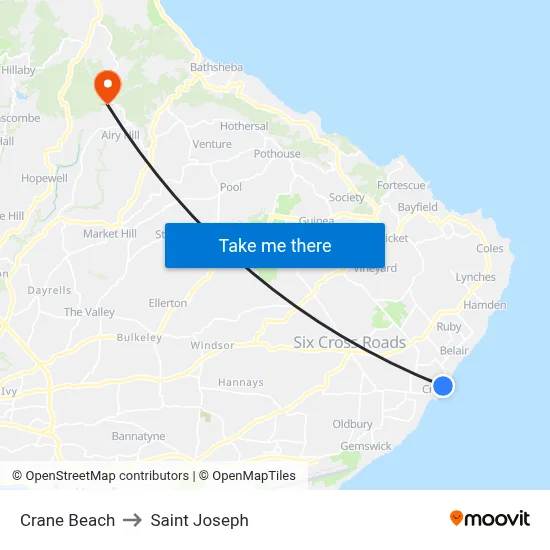 Crane Beach to Saint Joseph map