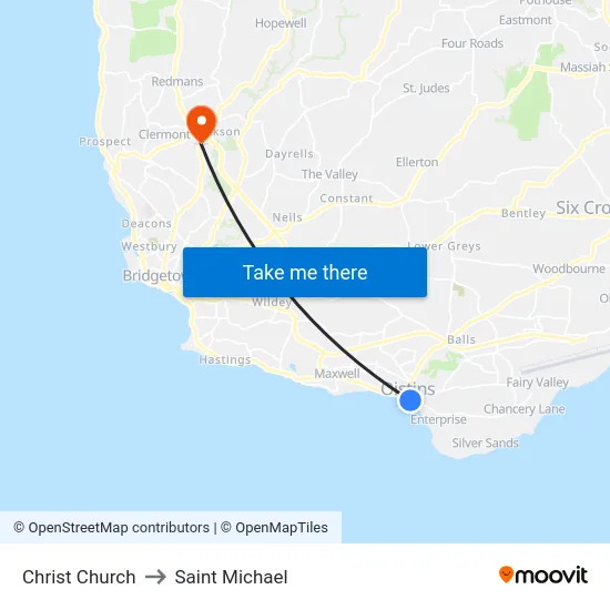 Christ Church to Saint Michael map