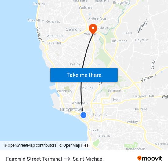 Fairchild Street Terminal to Saint Michael map