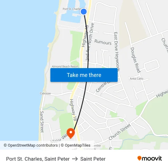 Port St. Charles, Saint Peter to Saint Peter map