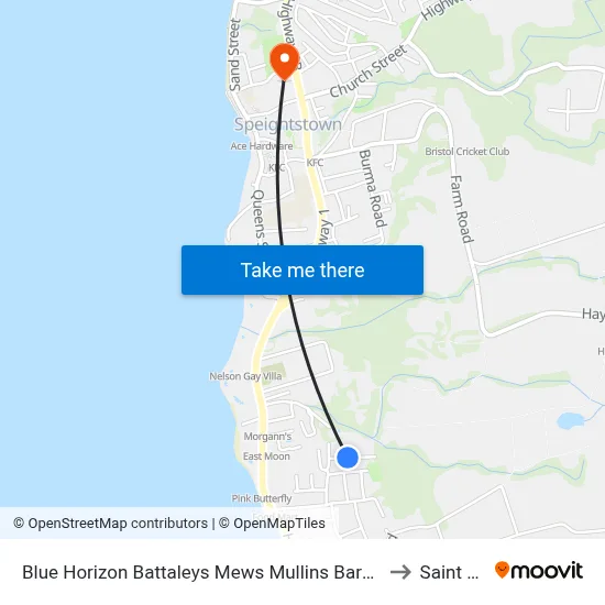 Blue Horizon Battaleys Mews Mullins Barbados, Saint Peter to Saint Peter map